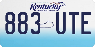 KY license plate 883UTE