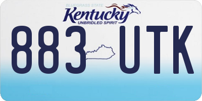 KY license plate 883UTK