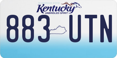 KY license plate 883UTN