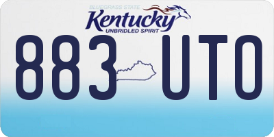 KY license plate 883UTO