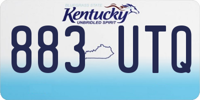 KY license plate 883UTQ