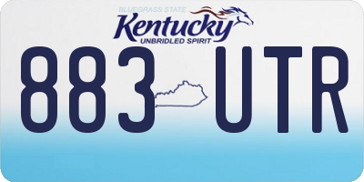 KY license plate 883UTR