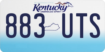 KY license plate 883UTS