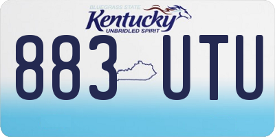KY license plate 883UTU
