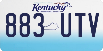 KY license plate 883UTV