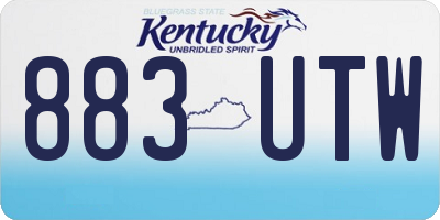 KY license plate 883UTW