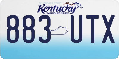 KY license plate 883UTX