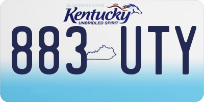KY license plate 883UTY