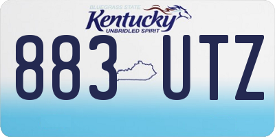 KY license plate 883UTZ