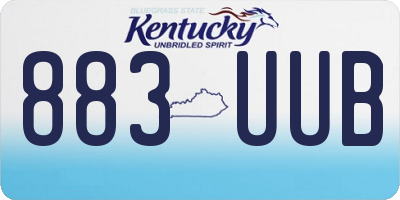 KY license plate 883UUB