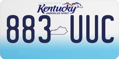 KY license plate 883UUC