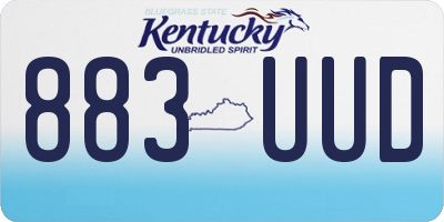 KY license plate 883UUD