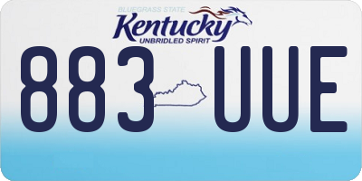 KY license plate 883UUE