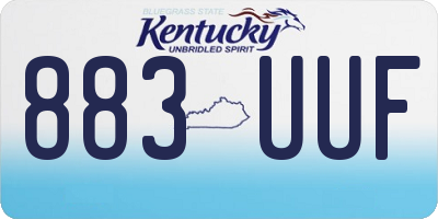 KY license plate 883UUF