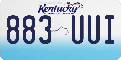 KY license plate 883UUI