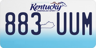 KY license plate 883UUM