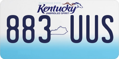 KY license plate 883UUS