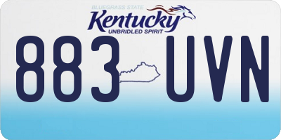 KY license plate 883UVN