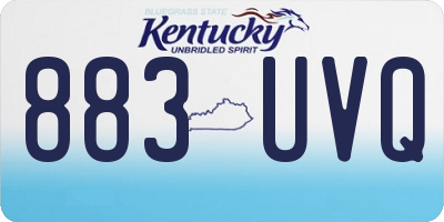 KY license plate 883UVQ