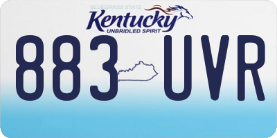 KY license plate 883UVR