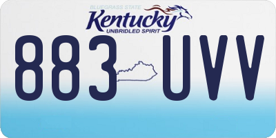 KY license plate 883UVV