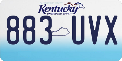 KY license plate 883UVX