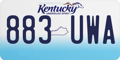 KY license plate 883UWA