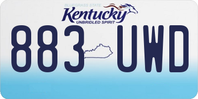 KY license plate 883UWD