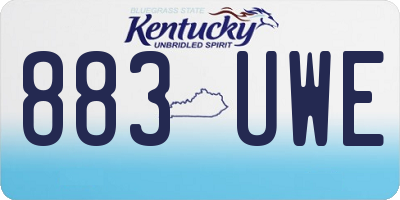 KY license plate 883UWE