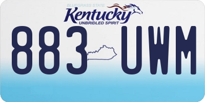 KY license plate 883UWM