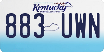 KY license plate 883UWN