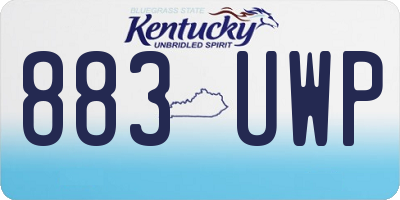 KY license plate 883UWP