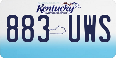 KY license plate 883UWS