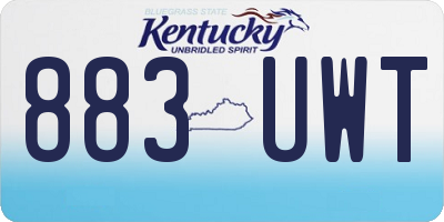KY license plate 883UWT