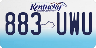 KY license plate 883UWU