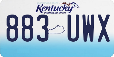 KY license plate 883UWX