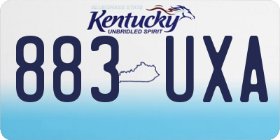 KY license plate 883UXA