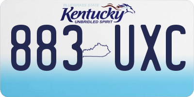 KY license plate 883UXC