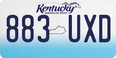 KY license plate 883UXD