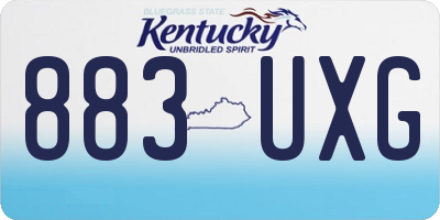 KY license plate 883UXG