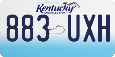 KY license plate 883UXH