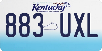 KY license plate 883UXL