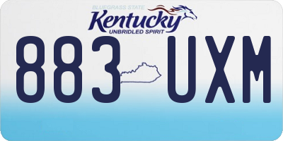 KY license plate 883UXM