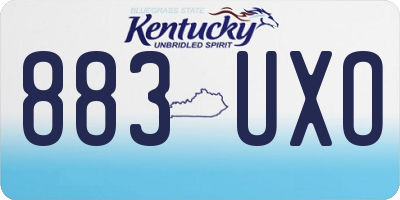 KY license plate 883UXO