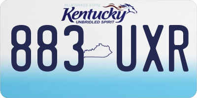 KY license plate 883UXR