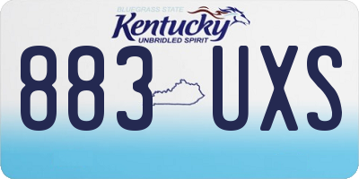 KY license plate 883UXS
