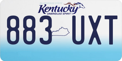 KY license plate 883UXT