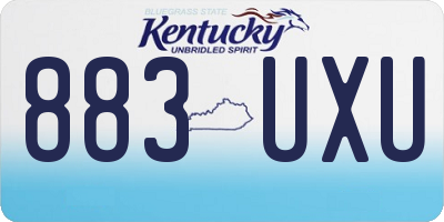 KY license plate 883UXU