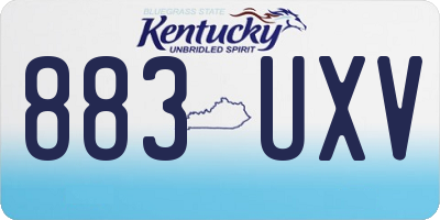 KY license plate 883UXV