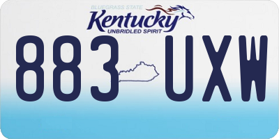 KY license plate 883UXW